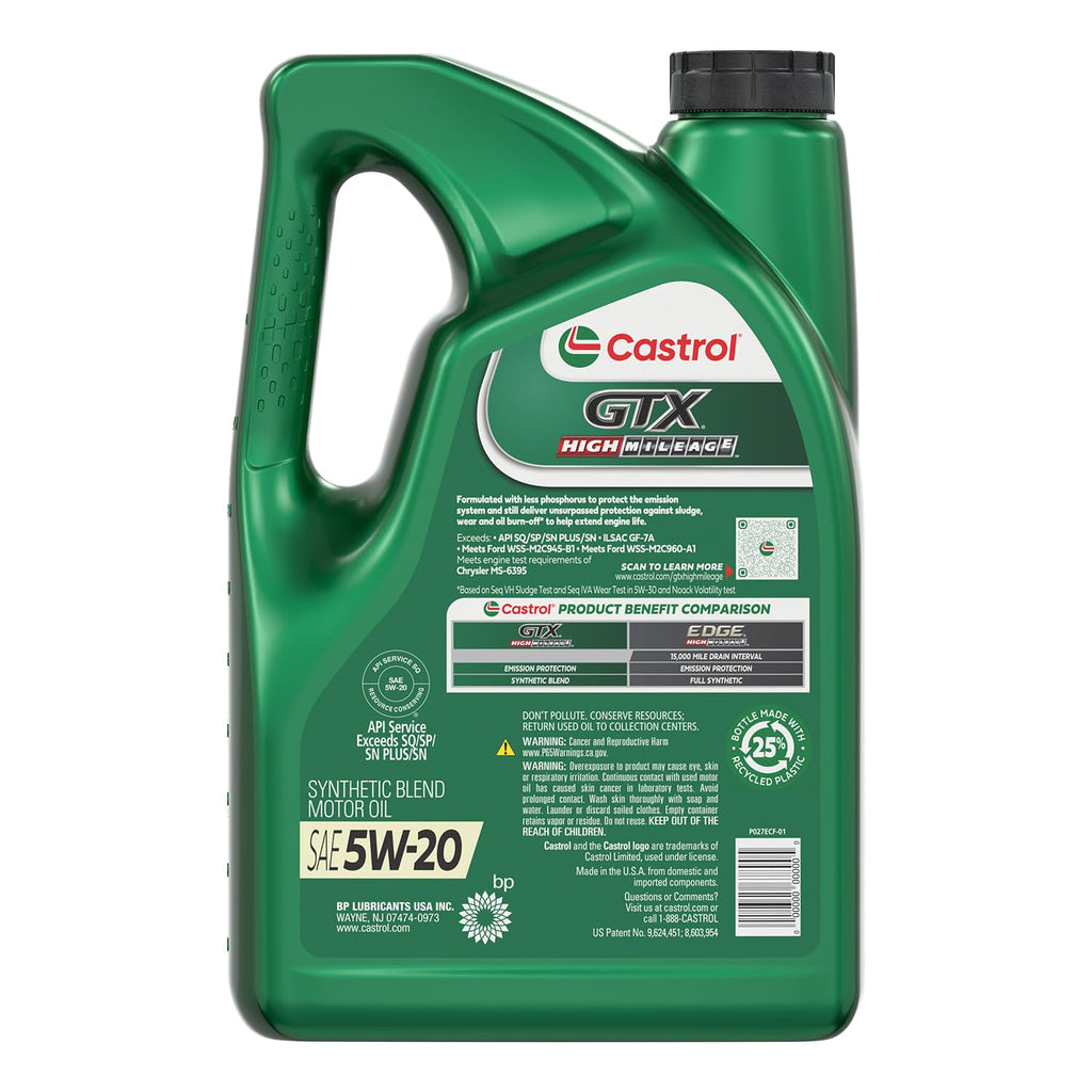 5W-20 Synthetic Blend Motor Oil, 5 Quarts L79017