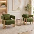 Green Teddy Accent Chair Set of 2 Upholstered Arm Chair V954662