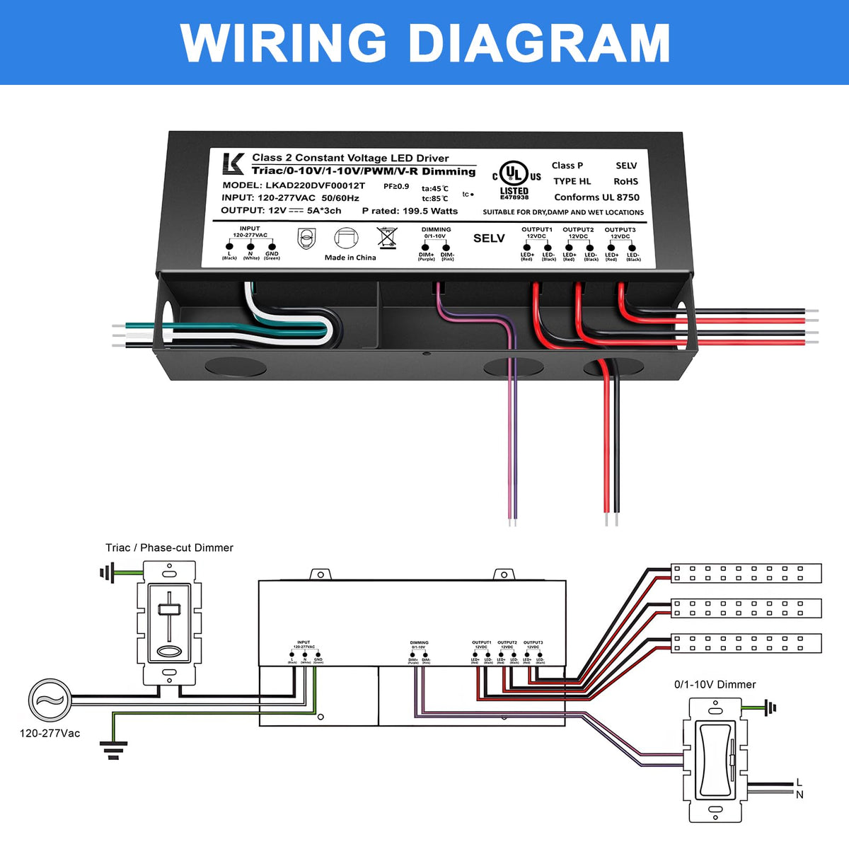 12V 200W Dimmable LED Driver L46944
