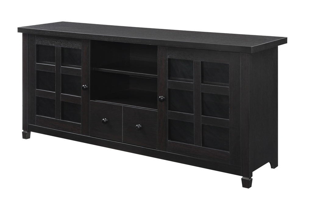 Espresso 1 Drawer TV Stand with Storage Cabinets and Shelves F546