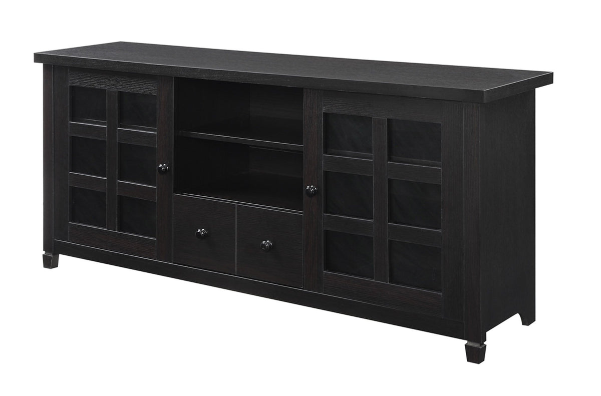 Espresso 1 Drawer TV Stand with Storage Cabinets and Shelves F546
