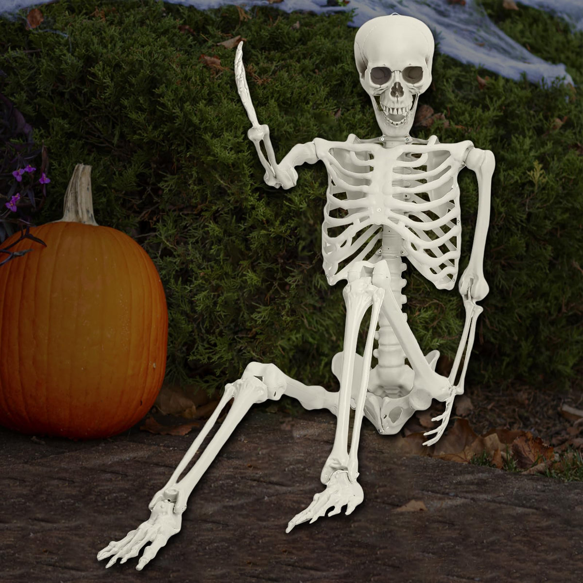 5.4ft White Posable Skeleton P9504