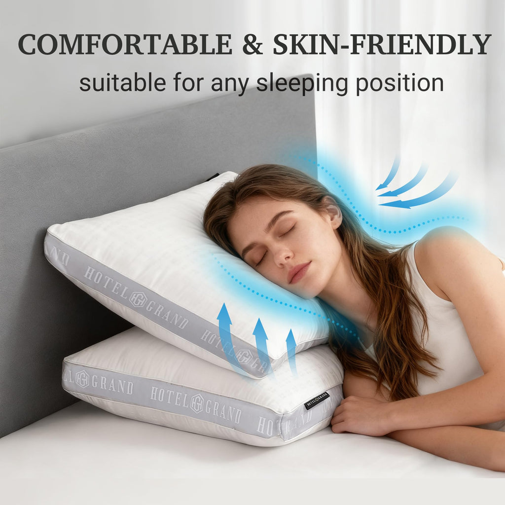 King Size Set of 2 Medium Soft Bed Pillows K365