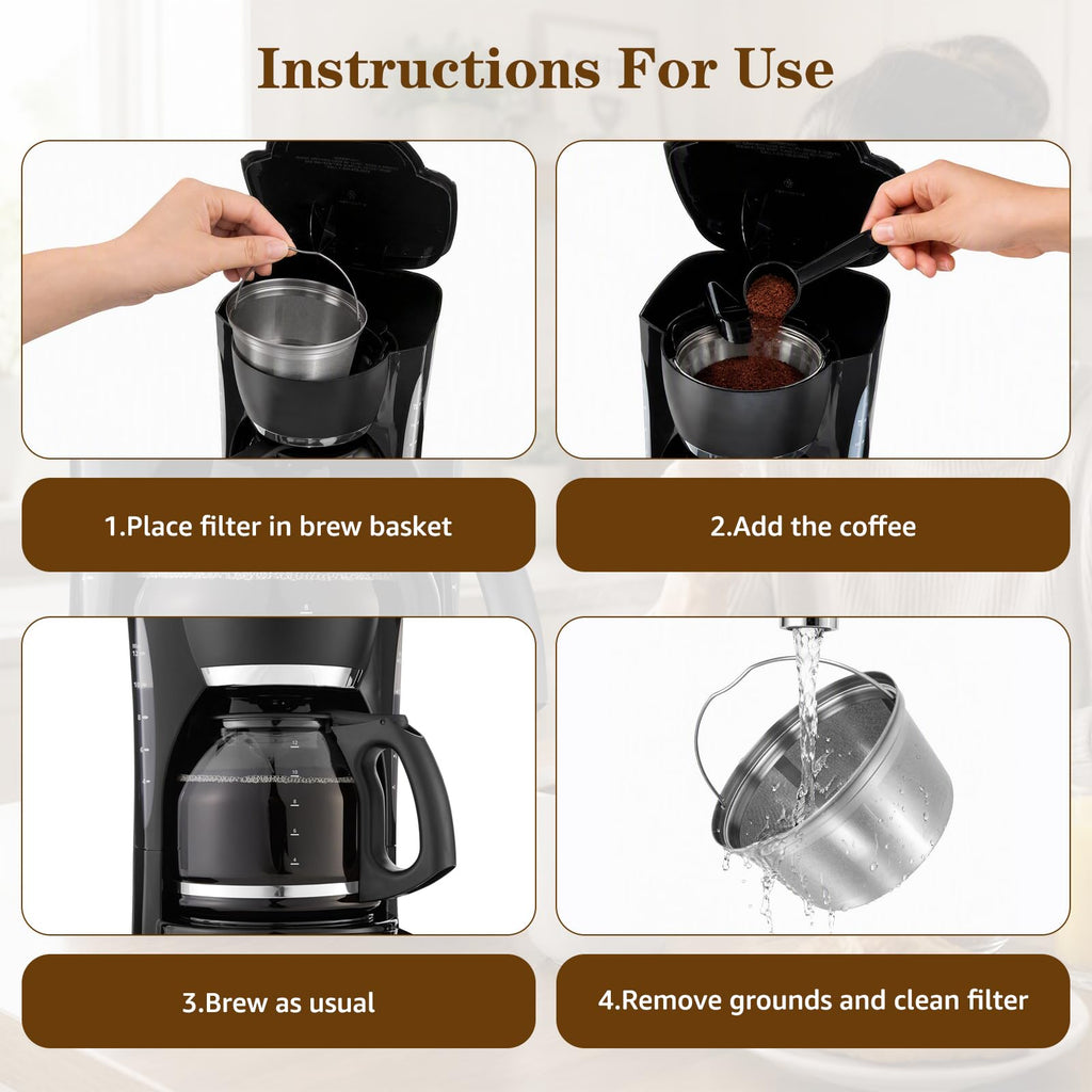 Stainless Steel Reusable Coffee Filter 2 Pack Y63247