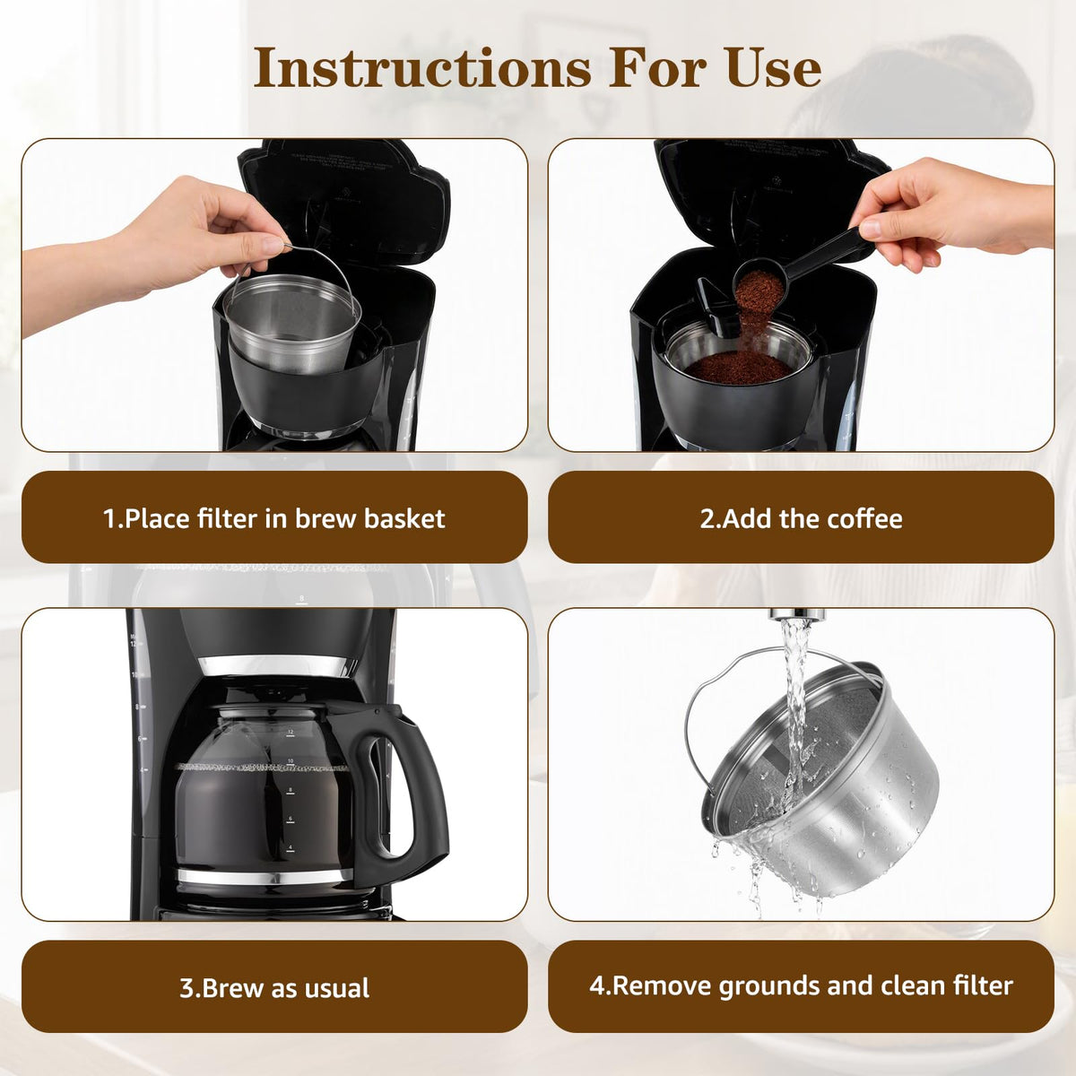 Stainless Steel Reusable Coffee Filter 2 Pack Y63247