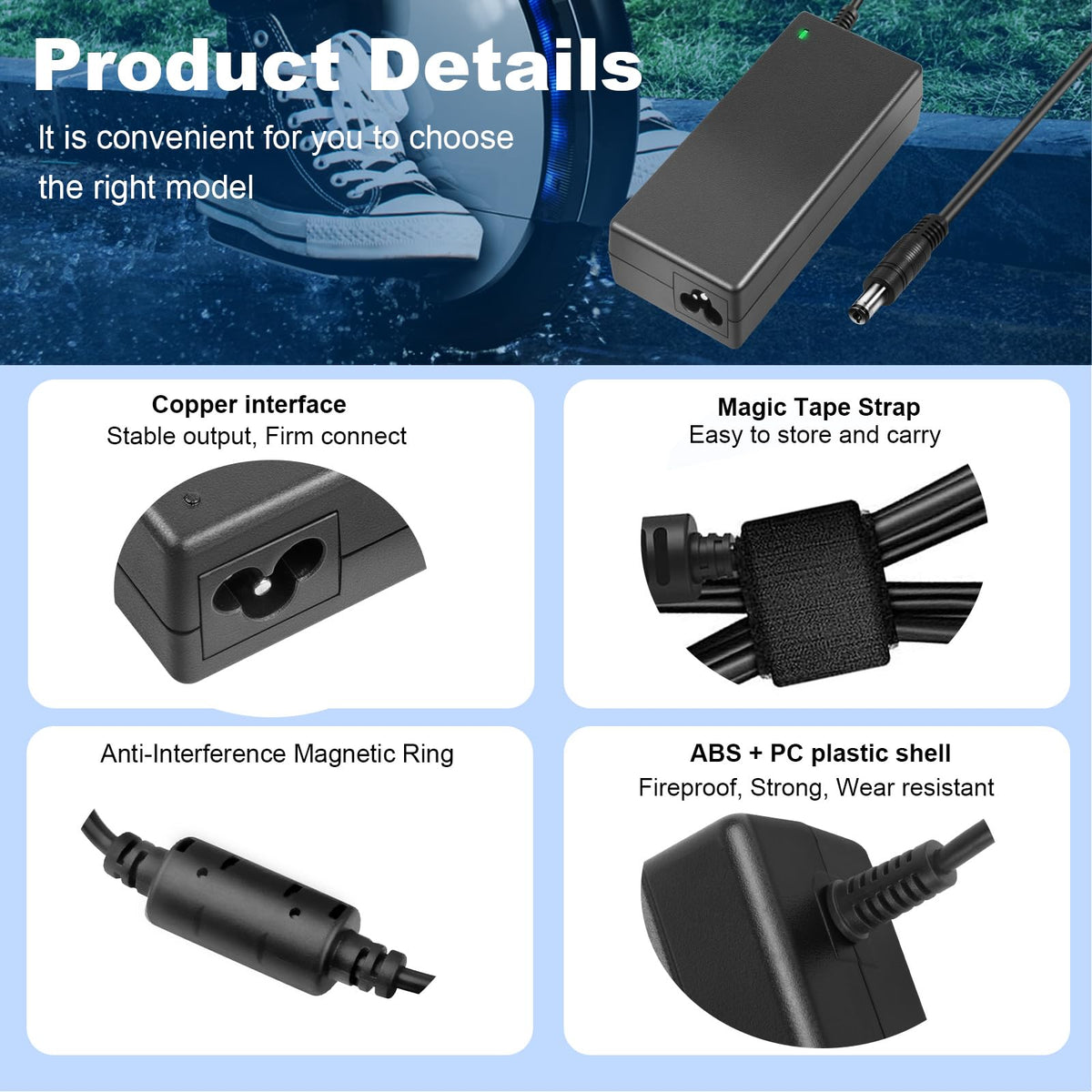 42V 2A Electric Scooter Charger with 7 Plugs Y412279