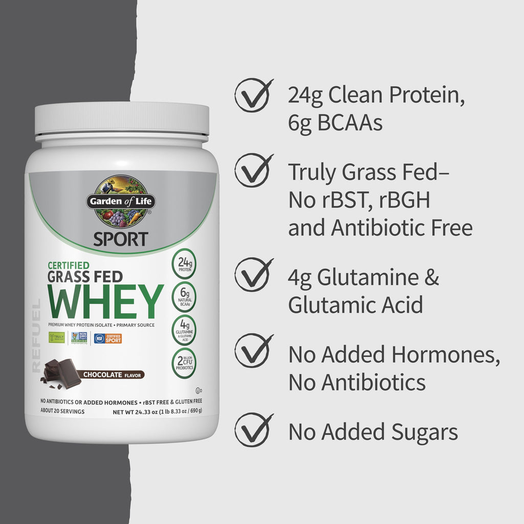 Grass Fed Whey Protein Powder, Chocolate, 20 Servings R83293
