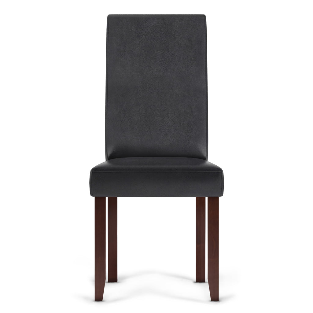 Vegan Leather Parsons Dining Chairs Black Set of 2 C758105
