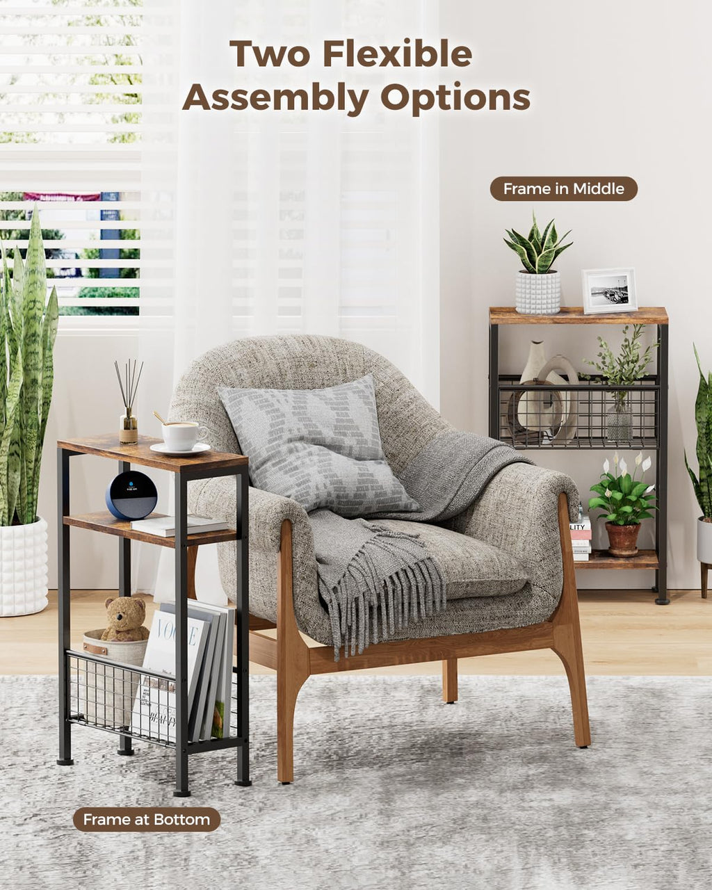 Narrow 3-Tier Wooden Side Table J929279