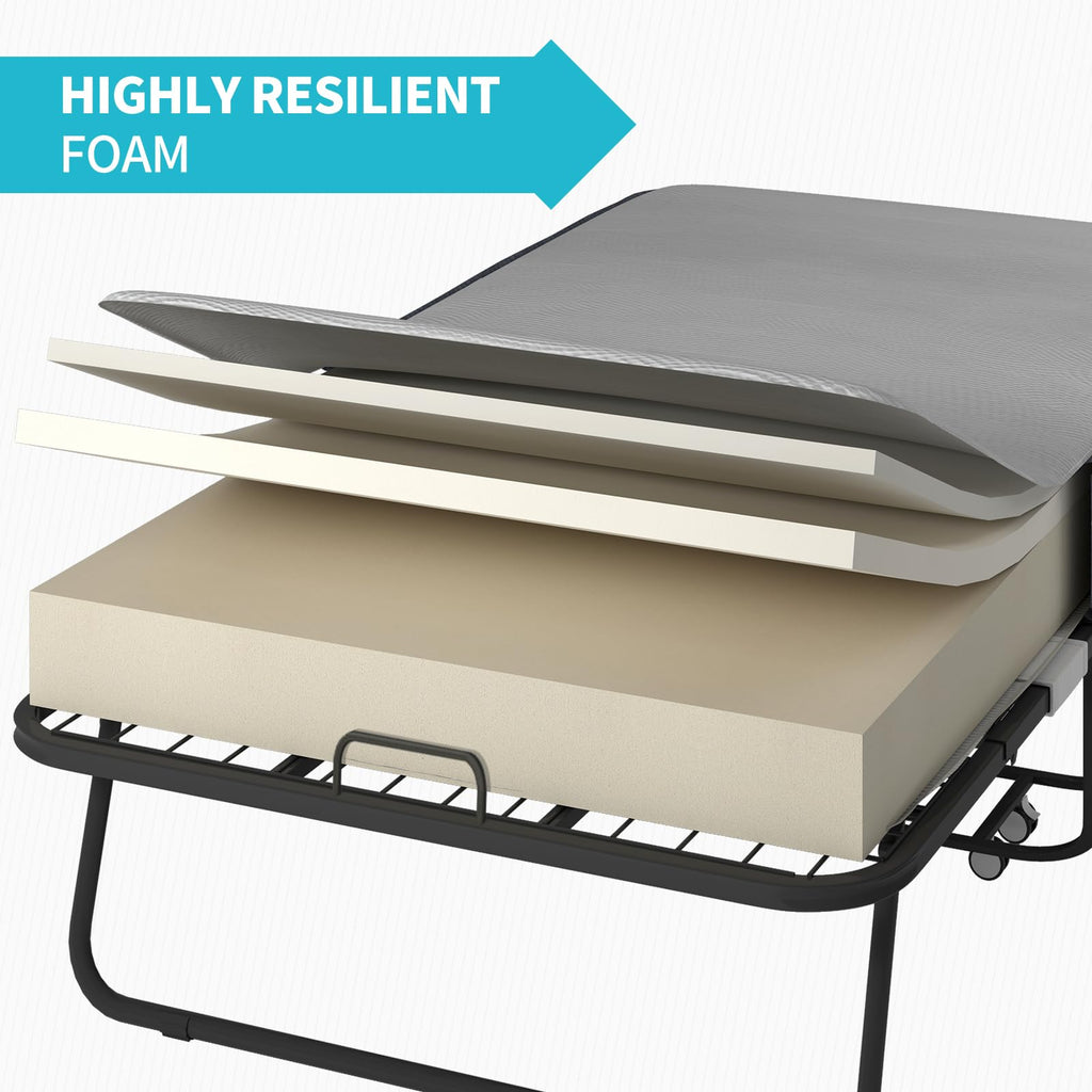 Twin Size Folding Bed with 4 Inch Foam Mattress F4180