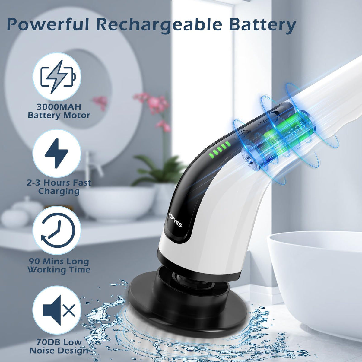 Electric Spin Scrubber with Long Handle F235