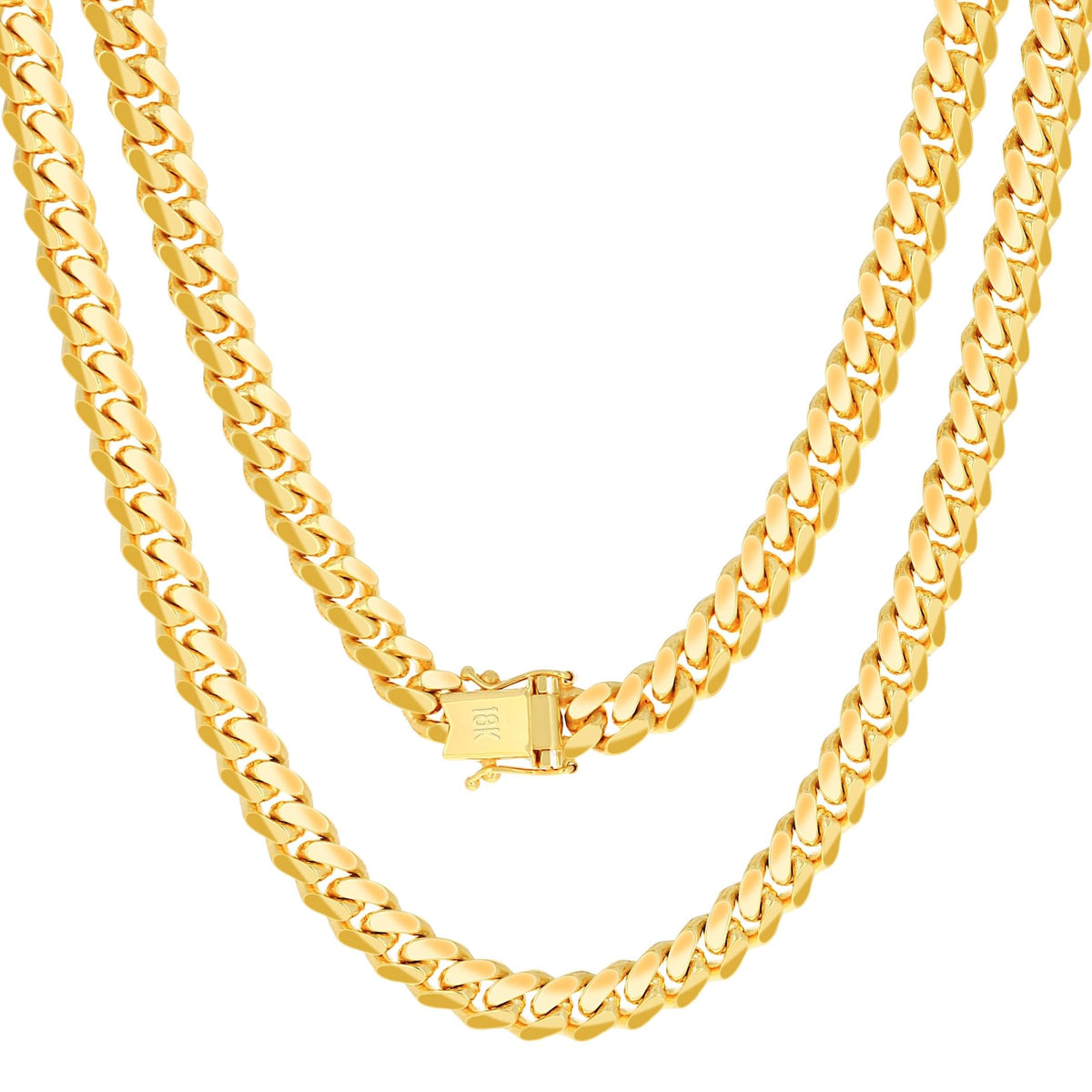 18K Yellow Gold Cuban Link Chain Necklace P621