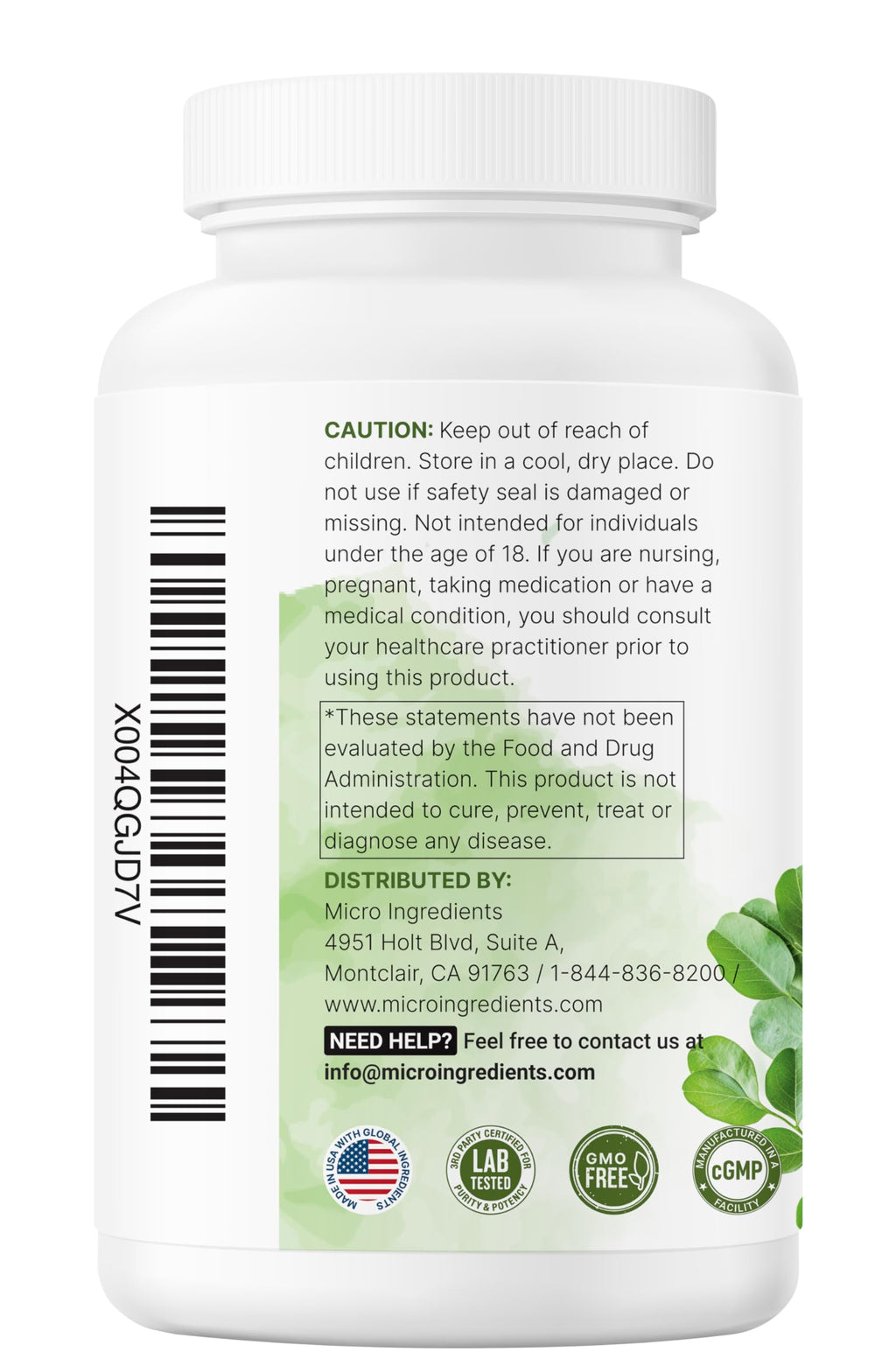 300 Capsules Moringa Oleifera Supergreens Blend Supplement F91136