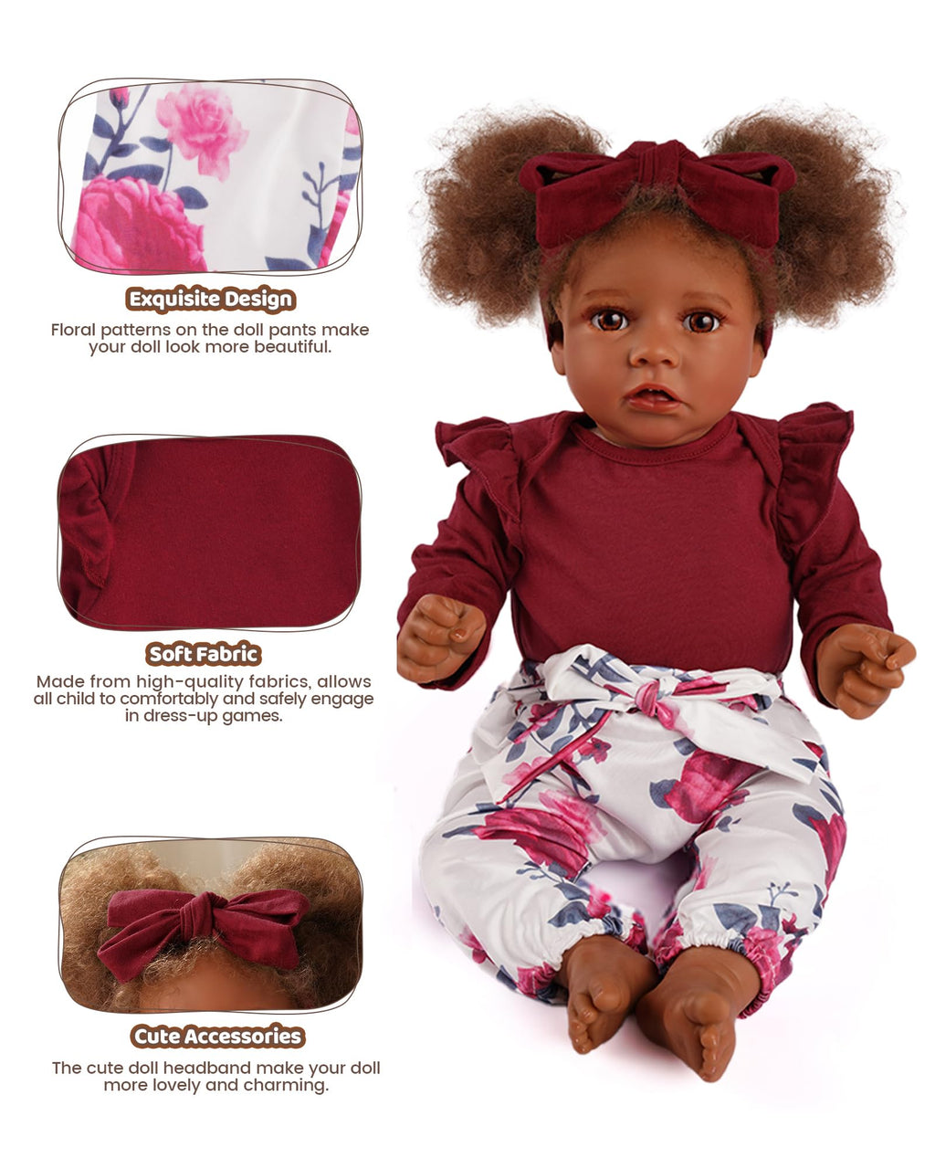 3 Pcs Baby Doll Clothes for 17-22 Inch Dolls A95866