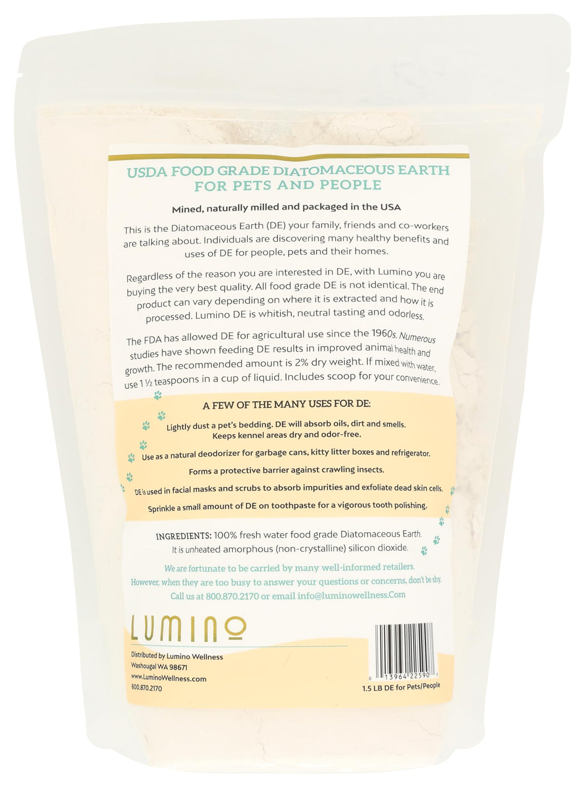 Food Grade Diatomaceous Earth 1.5lb O212591