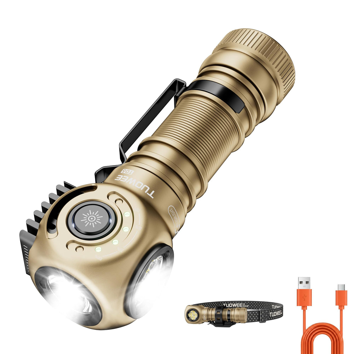 2400 Lumen Rechargeable LED Flashlights with Clip C618
