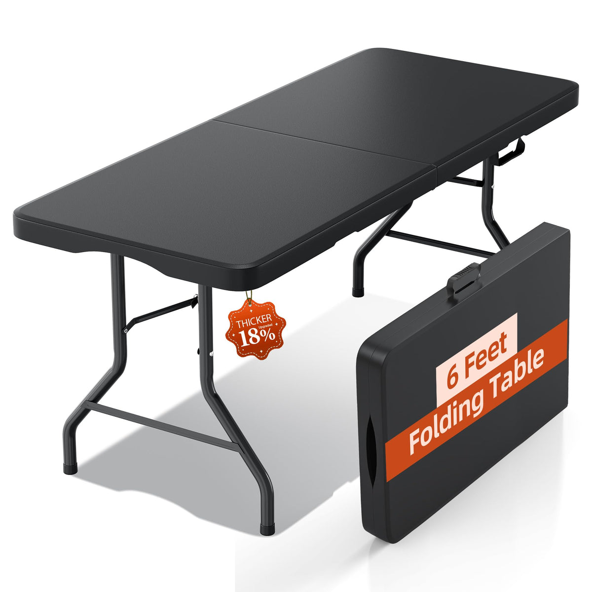 6FT Heavy Duty Foldable Plastic Table L223144