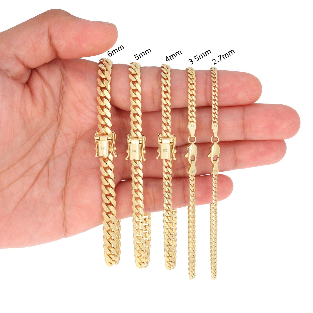 18K Yellow Gold Cuban Link Chain Necklace P621