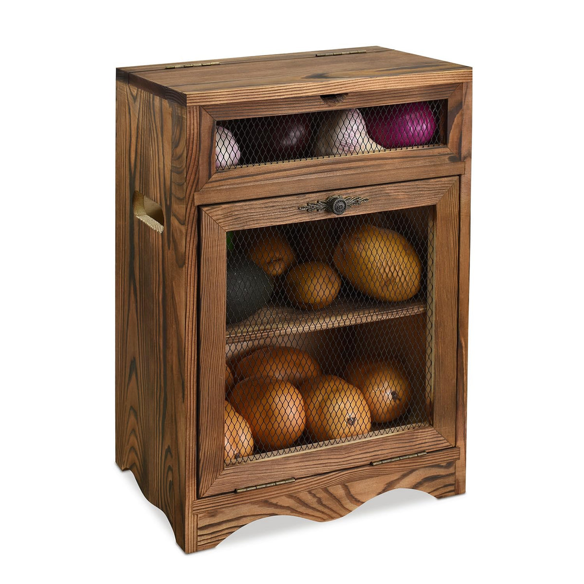 Wood Countertop Potato and Onion Storage Cabinet O456