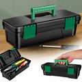 10-Inch Plastic Toolbox with Removable Tray and Double Lock Q605