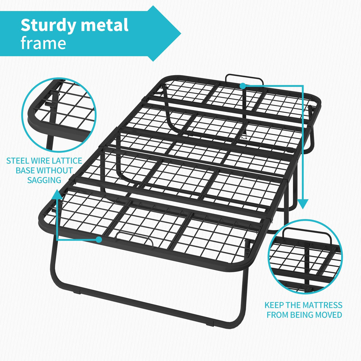 Twin Size Folding Bed with 4 Inch Foam Mattress F4180