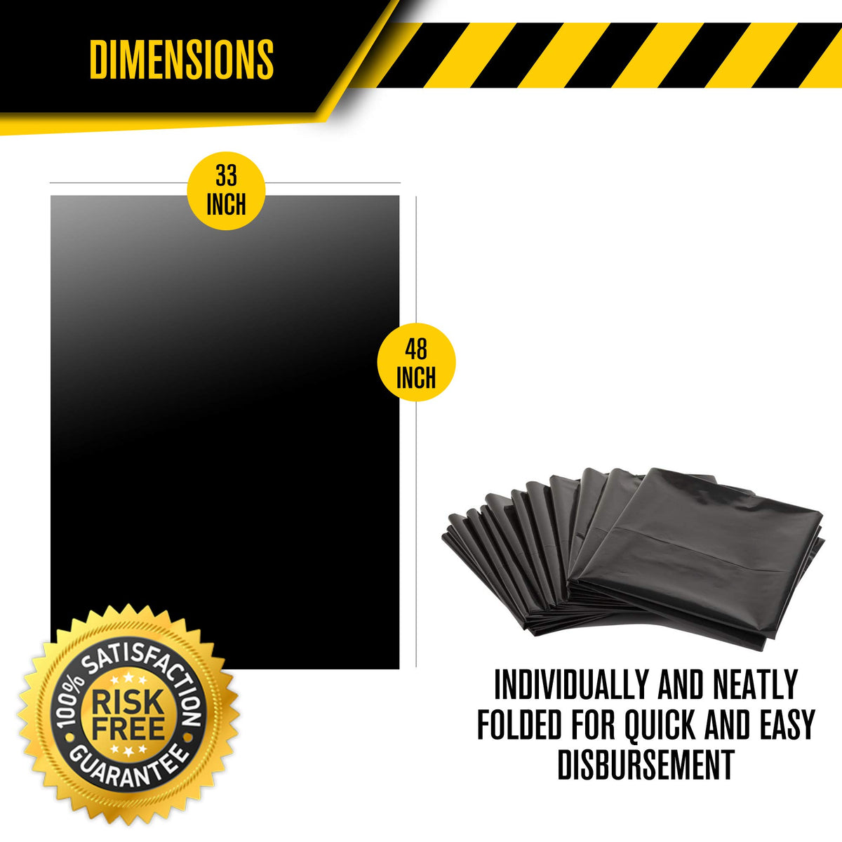 42 Gallons 4 Mil Heavy Duty Contractor Bags 32 Pack with Ties F3243
