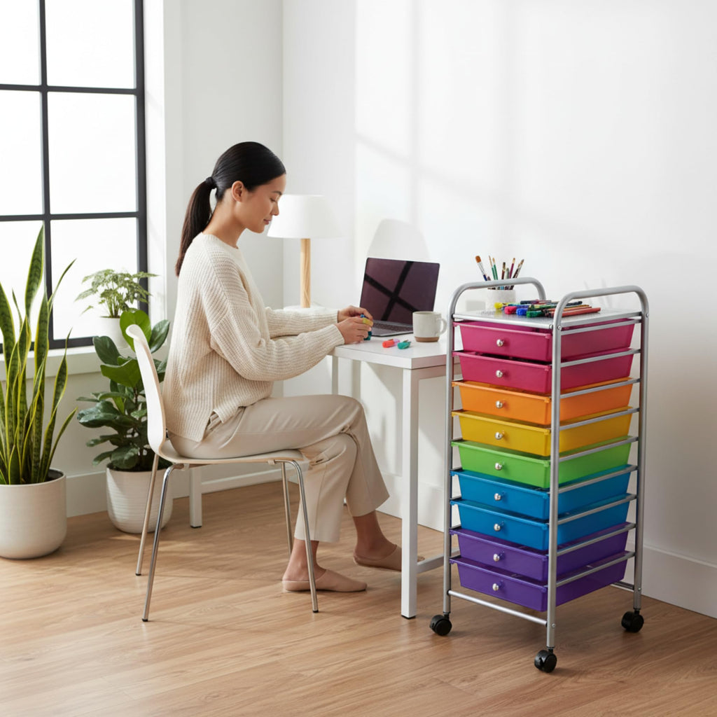 10 Drawer Rolling Storage Cart W423288