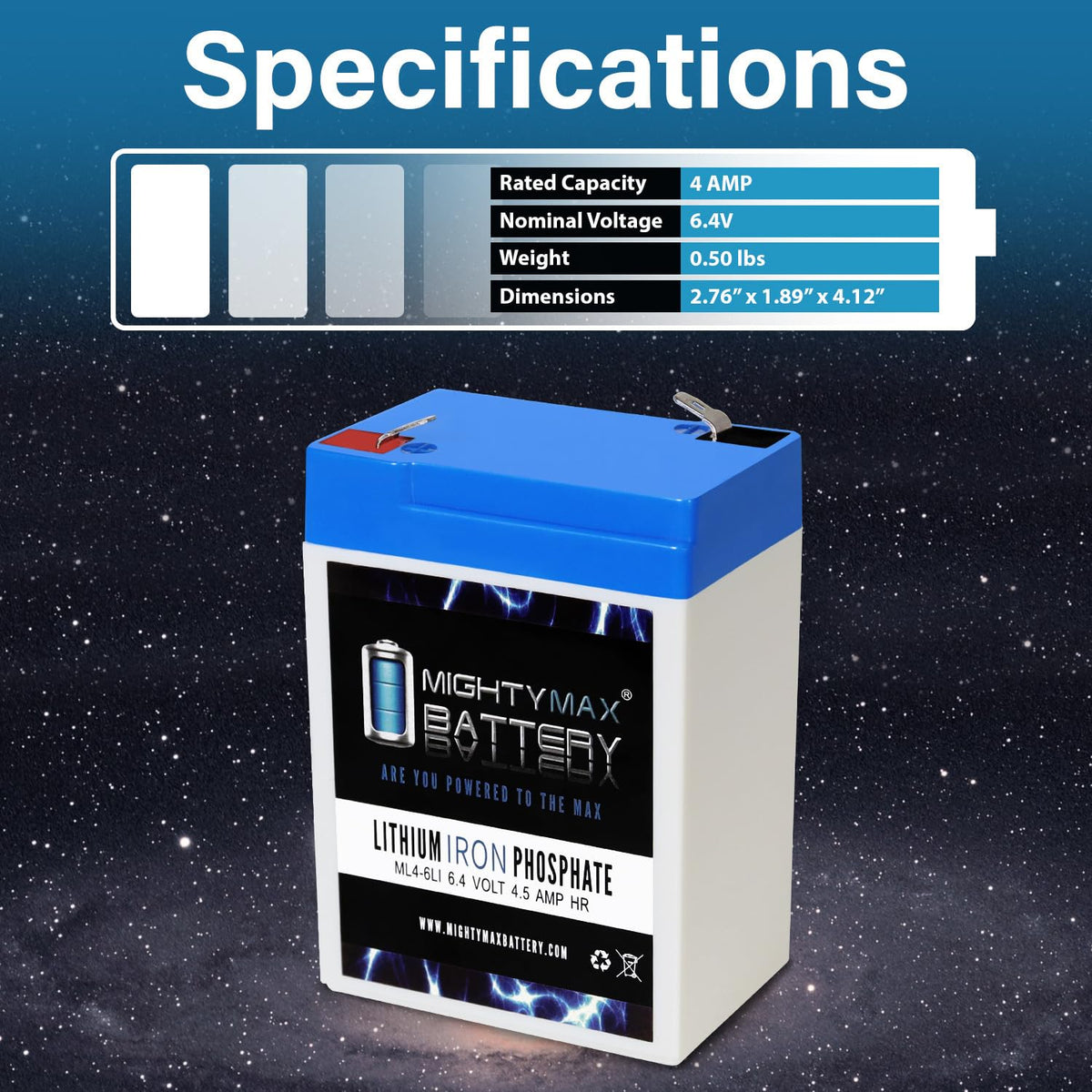 6V 4.5AH Lithium Replacement Battery S585