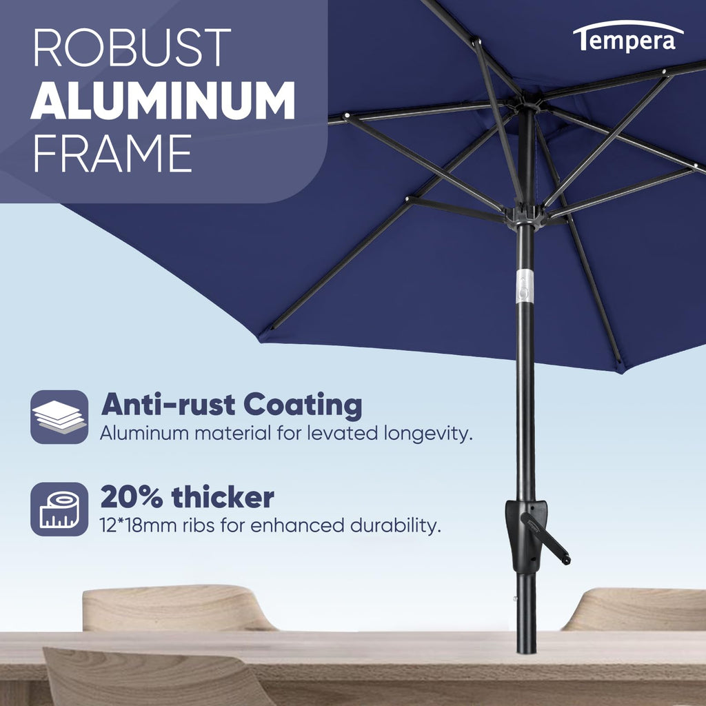 Patio Market Outdoor Table Umbrella with Push Button Tilt and Crank X486