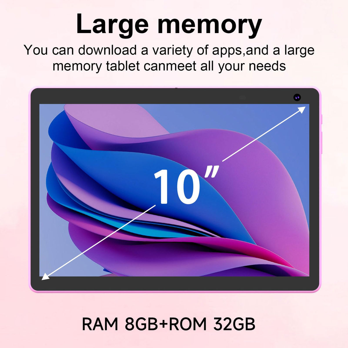 Android 15 Tablet 10 inch, 2 in 1 Tablet with Keyboard Case Mouse Stylus, 8GB RAM 32GB ROM, Quad Core, 1280x800 HD Screen, 6000mAh Z7948