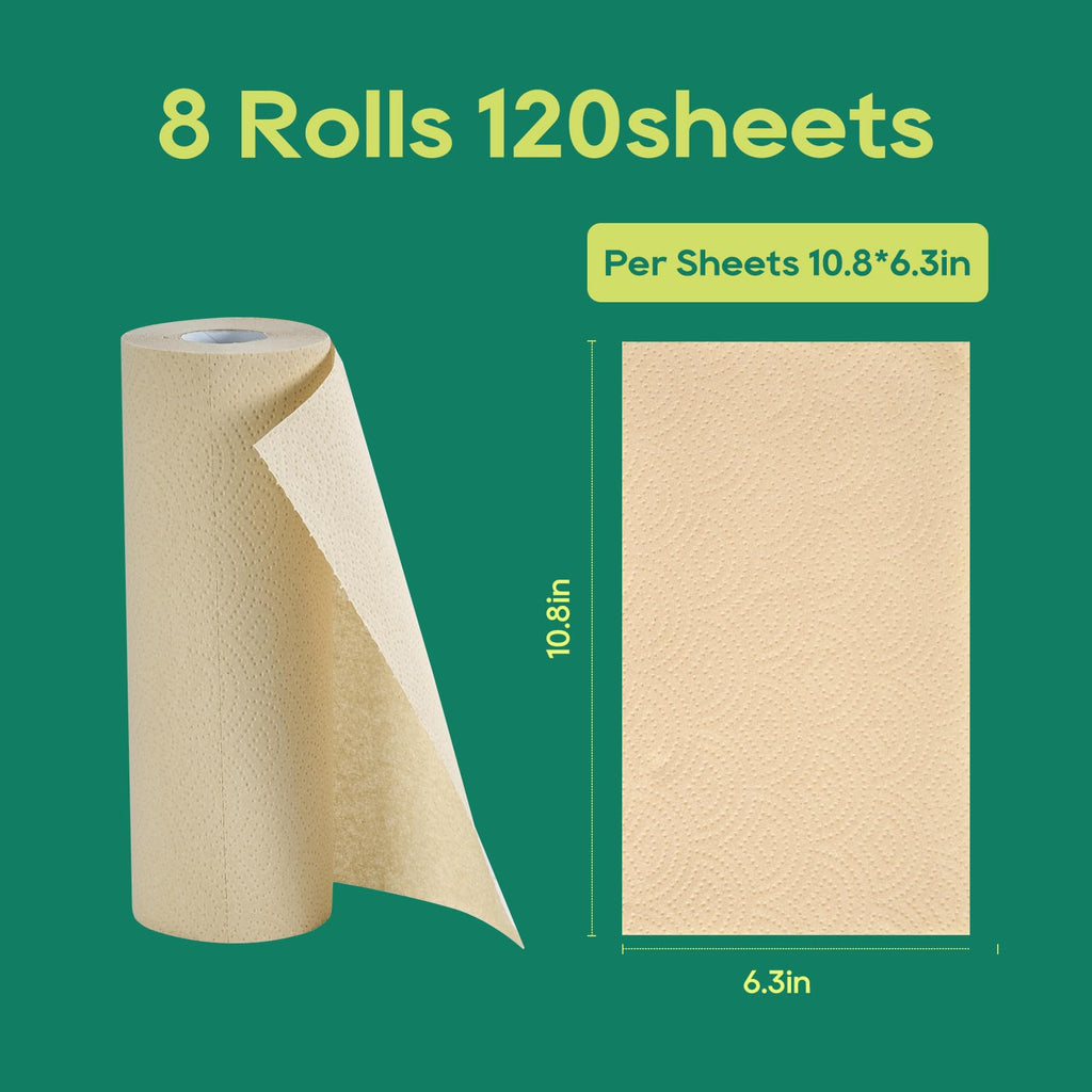 Bamboo Paper Towels, 8 Rolls, 2 Ply 120 Sheets X984
