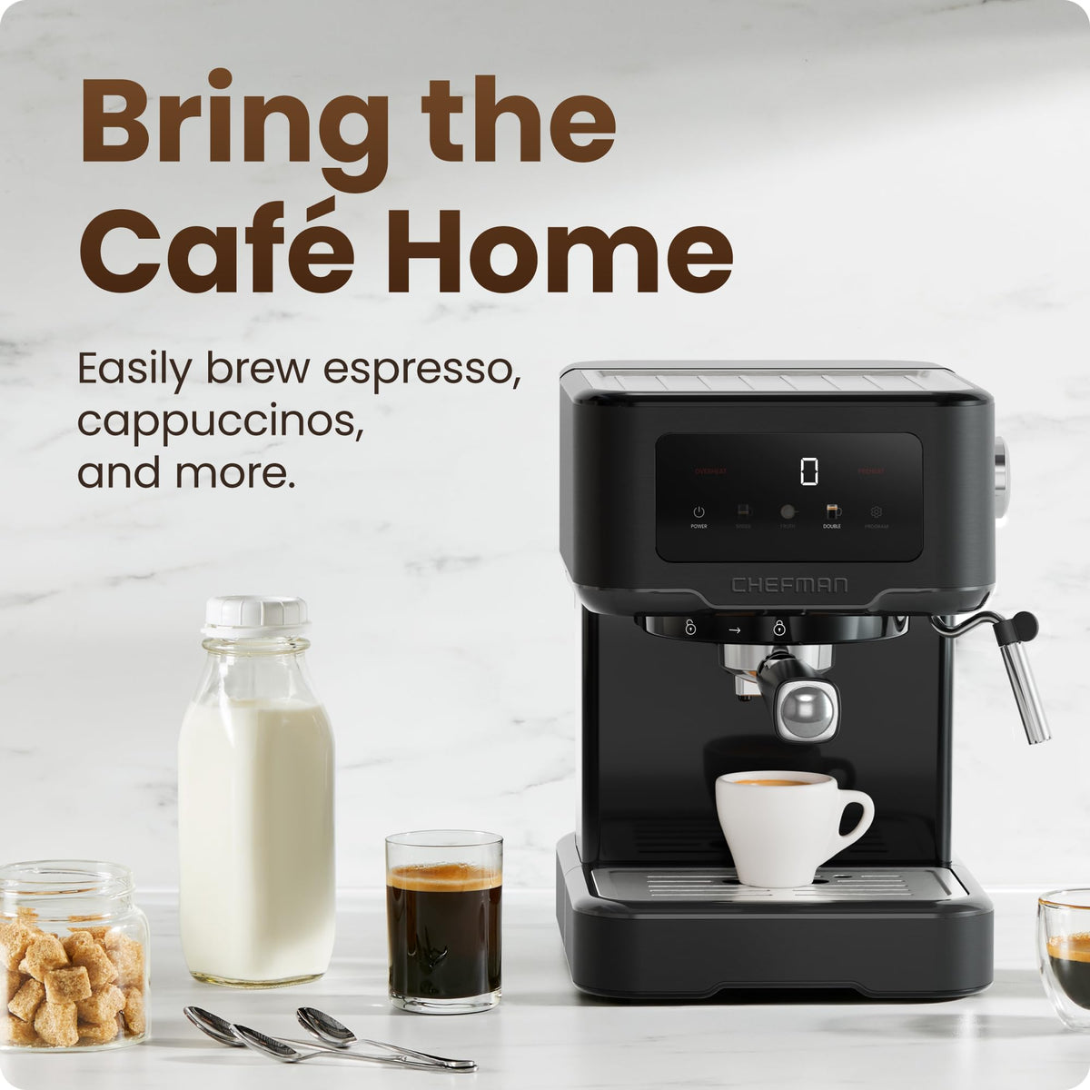15 Bar Digital Espresso Machine with Steam Wand J59441
