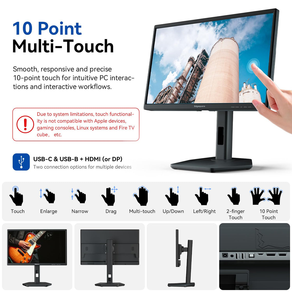 24 Inch USB-C Touchscreen Monitor Adjustable VA D78062