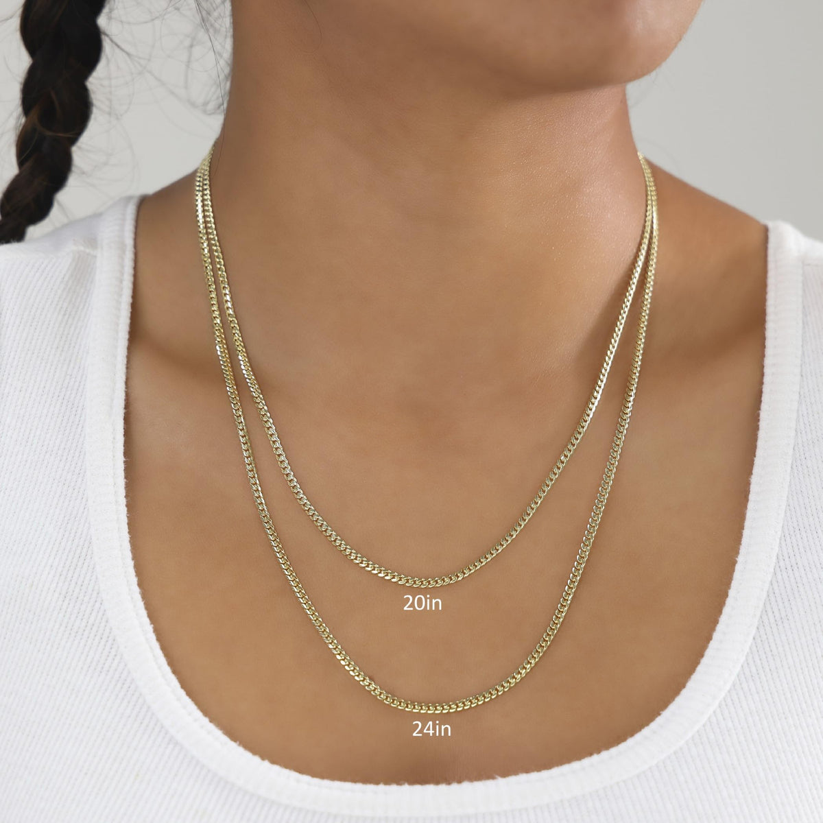 18k Yellow Gold Cuban Link Chain Necklace O884317