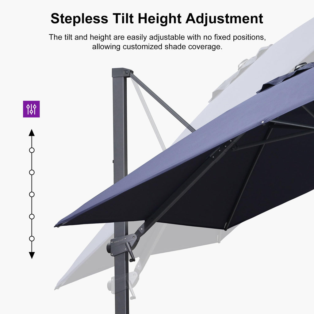 Navy Blue Cantilever Umbrella with Base E75026