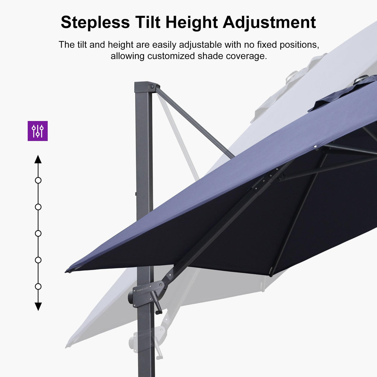Navy Blue Cantilever Umbrella with Base E75026