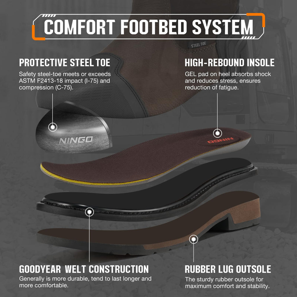 Steel Toe Waterproof Work Boots T1115