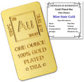 1 oz Gold Plated Bar P949