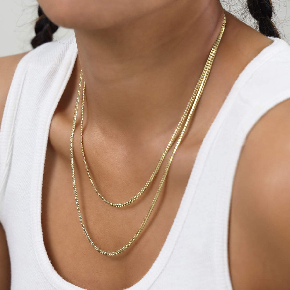 18k Yellow Gold Cuban Link Chain Necklace O884317
