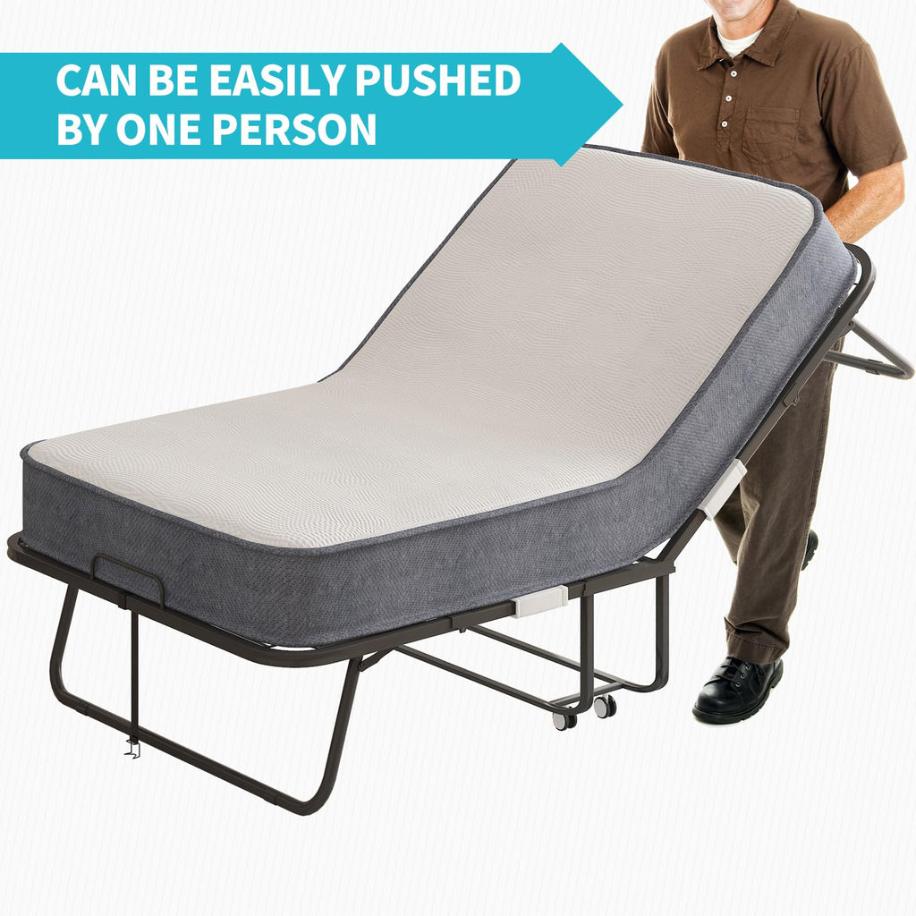 Twin Size Folding Bed with 4 Inch Foam Mattress F4180