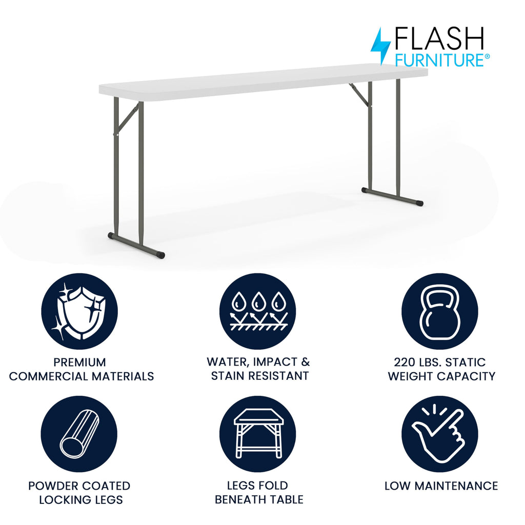 6 ft Plastic Folding Training Table J985025