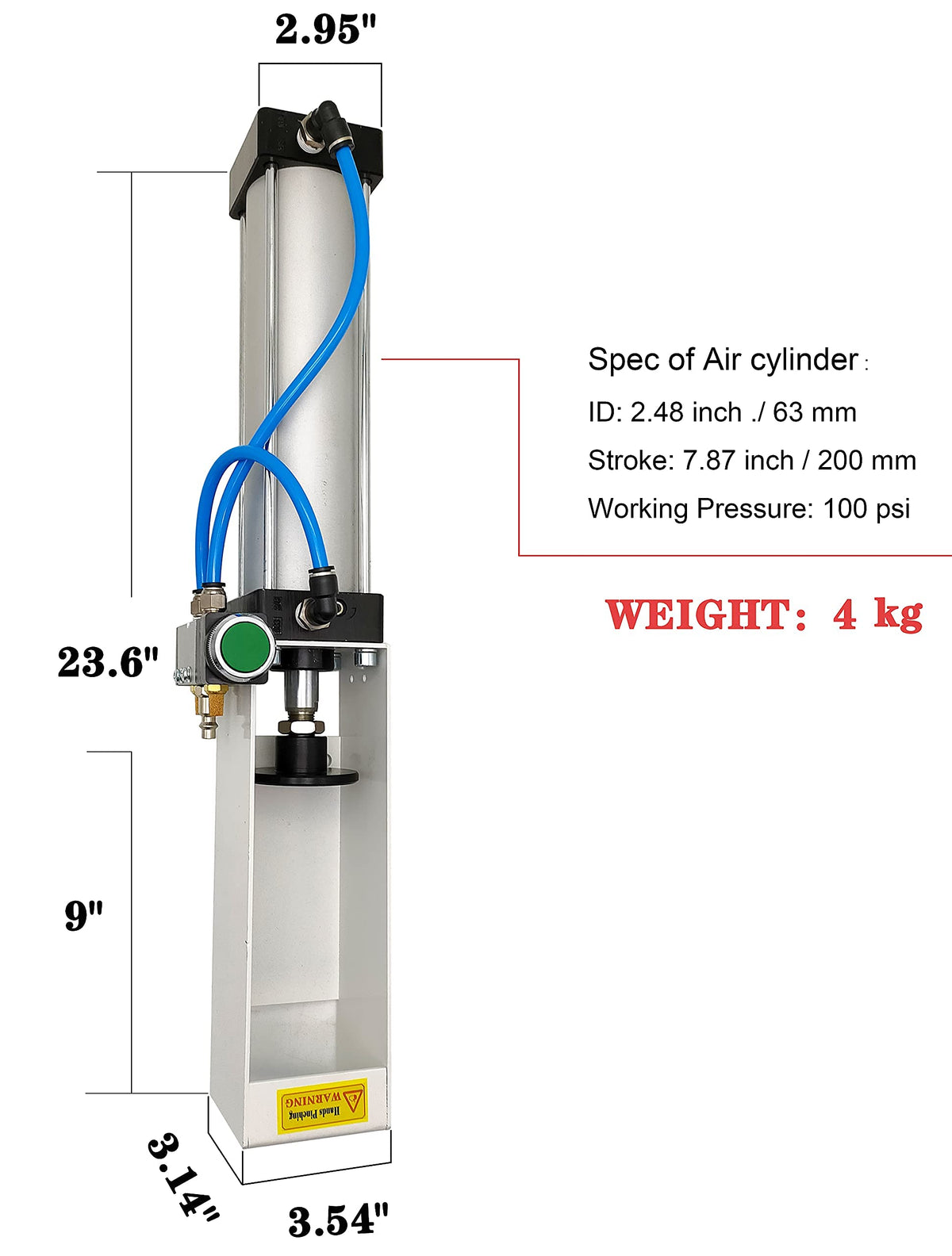 Heavy Duty Pneumatic Cylinder Can Crusher O622