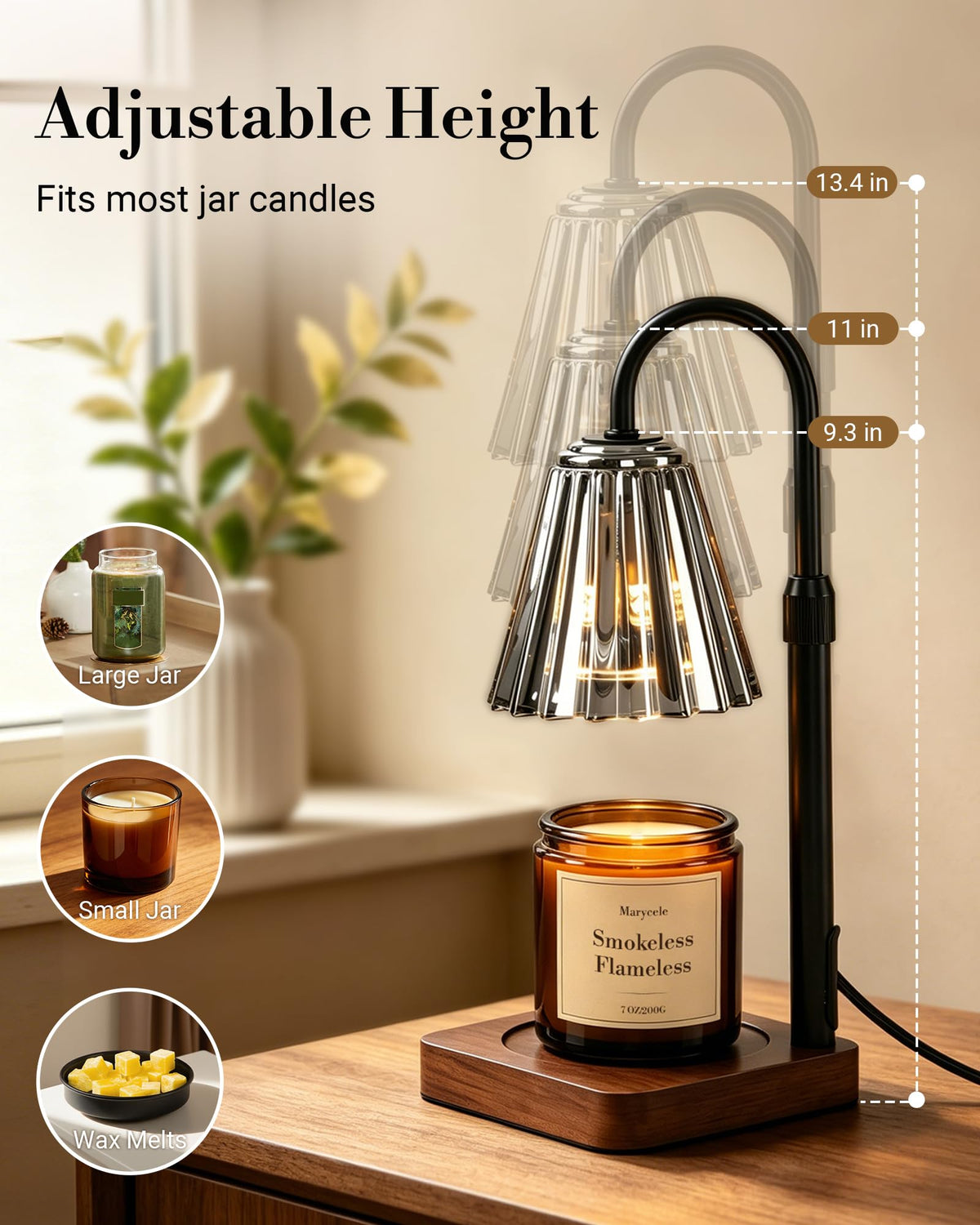 Vintage Candle Warmer Lamp with Timer Dimmer J614