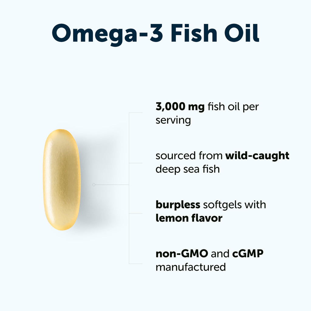 Omega 3 Fish Oil 3,000mg 240 Softgels Lemon Flavored EPA DHA M688109
