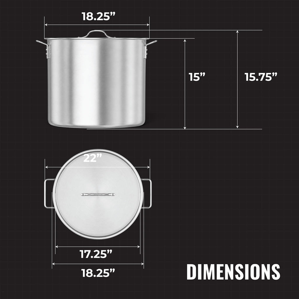 60Qt Aluminum Stock Pot with Strainer and Lid J6879