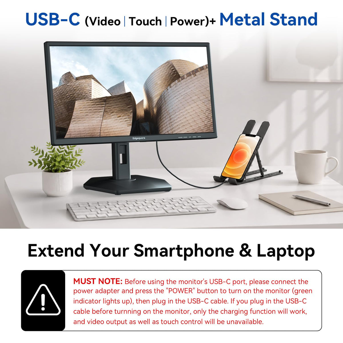 24 Inch USB-C Touchscreen Monitor Adjustable VA D78062