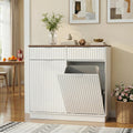 White Double Tilt Out Trash Can Cabinet S9084