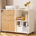 3 Drawer Fluted Mobile Filing Cabinet with Lock R136