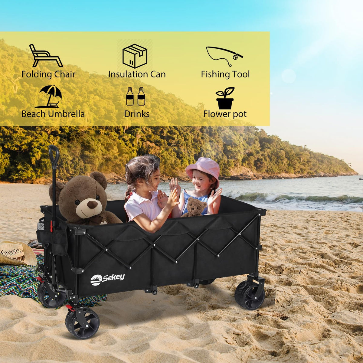 300L Extended Collapsible Wagon, 660 lb Capacity C682
