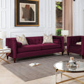 84 inch Burgundy Velvet Tufted Sofa Z35275